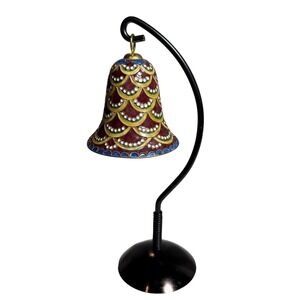 Vintage Cloisonné Enamel Bell Ornament with Stand‎ 8" Decorative Collectible
